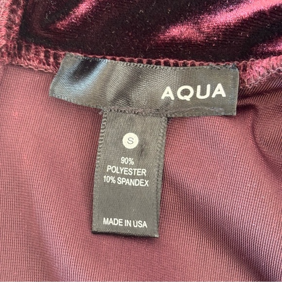 Aqua Stretch Velvet Mock Neck Dress A Line Whimsigoth Burgundy Wine Small - Picture 8 of 10